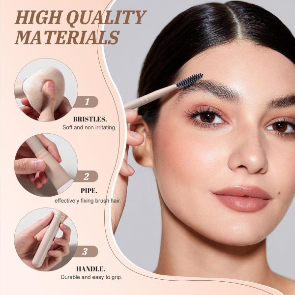 BS-MALL Makeup Brush Set Travel Mini Makeup Brushes Synthetic Kabuki Brush Set Foundation Powder Blending Concealer Eye shadows Blush Cosmetics Brushes with Organizer Holder& 3 Mini Eyeshadow Brush - Image 3