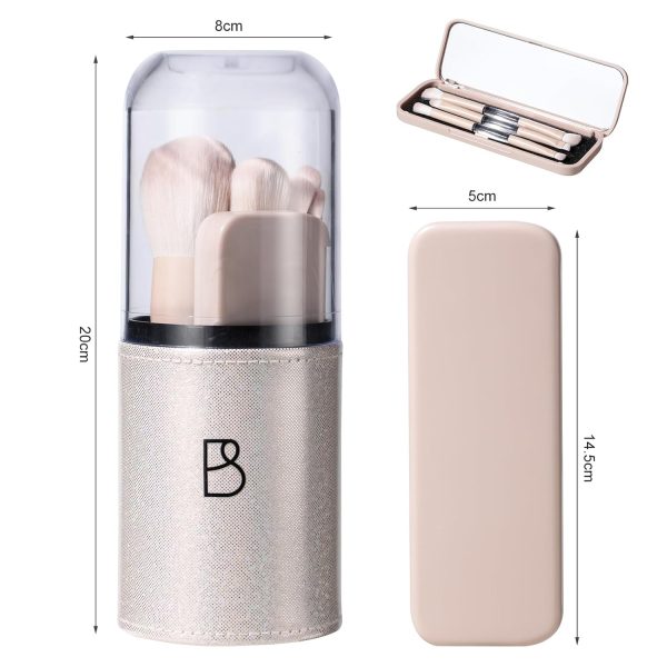 BS-MALL Makeup Brush Set Travel Mini Makeup Brushes Synthetic Kabuki Brush Set Foundation Powder Blending Concealer Eye shadows Blush Cosmetics Brushes with Organizer Holder& 3 Mini Eyeshadow Brush - Image 6