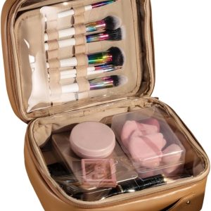 BS-MALL XL Makeup Case – Premium Makeup Bag with Soft Leather, Waterproof and Durable for Long-Term Use