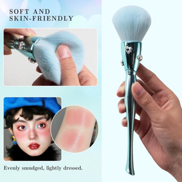 BS-MALL Makeup Brushes – Luxurious Handcrafted Diamond-Embedded Handles, Premium Synthetic Bristles, Perfect for Foundation and Powder Classic Elegant Design Premium Synthetic Powder Blush Brush - Image 3