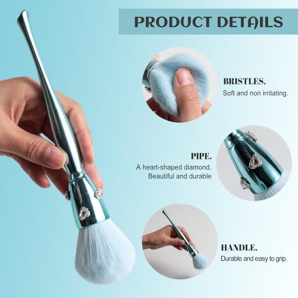 BS-MALL Makeup Brushes – Luxurious Handcrafted Diamond-Embedded Handles, Premium Synthetic Bristles, Perfect for Foundation and Powder Classic Elegant Design Premium Synthetic Powder Blush Brush - Image 4