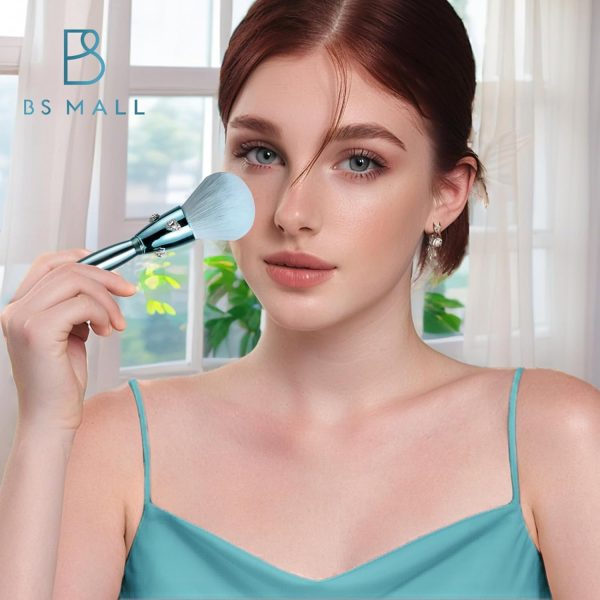 BS-MALL Makeup Brushes – Luxurious Handcrafted Diamond-Embedded Handles, Premium Synthetic Bristles, Perfect for Foundation and Powder Classic Elegant Design Premium Synthetic Powder Blush Brush - Image 6