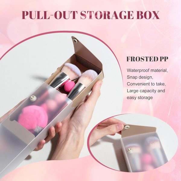 BS-MALL Foundation Makeup Brush & Powder Brush – Professional and Durable 8-piece Set with 4 Mini Makeup Sponge 2 Triangle Powder Puff, Comes with Storage Barrel (withTravel Case) - Image 5