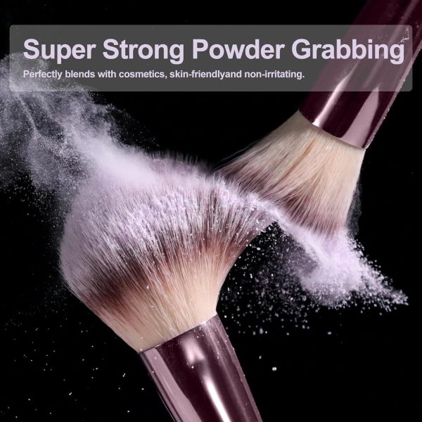 BS-MALL Travel Makeup Brush Set Foundation Powder Concealers Eye Shadows Makeup Set with LED light Mirror 14 Pcs (HotPink) - Image 7