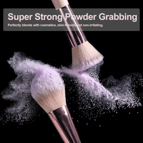 BS-MALL Travel Makeup Brush Set Foundation Powder Concealers Eye Shadows Makeup Set with LED light Mirror 14 Pcs (HotPink) - Image 15