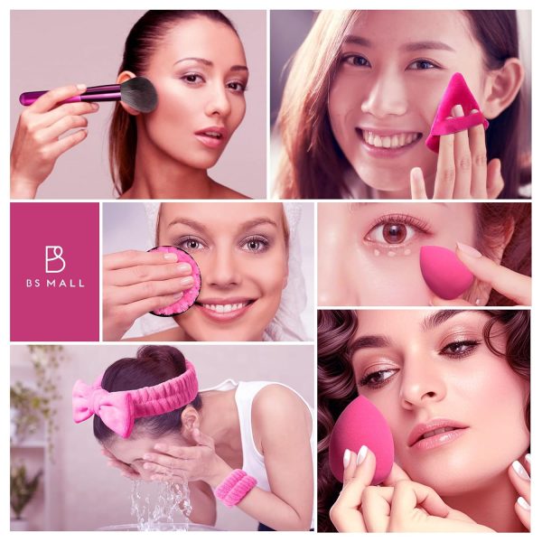 BS-MALL Makeup Brushes Set 30 Pcs – Including Face Washing Puffs, Blush Powder Bronzer Foundation Eyeshadow Concealer Brushes, and Mini Makeup Sponge Makeup Sponges Set (Black) - Image 13