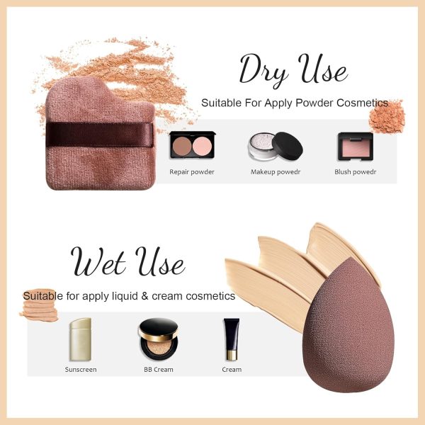 BS-MALL Makeup Sponge Set 7 Pcs with Kabuki Brushes,Essential Tools for Flawless Makeup Application - Image 3