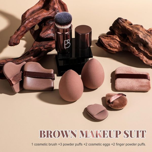 BS-MALL Makeup Sponge Set 7 Pcs with Kabuki Brushes,Essential Tools for Flawless Makeup Application - Image 4