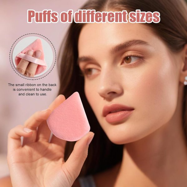 Makeup Sponge Set BS-MALL Triangle Puff 16 Pcs with Lip Brush Powder Brush for Liquid, Cream, and Powder, Multi-colored Makeup Sponges and Mini Sponge with Clear Case - Image 5